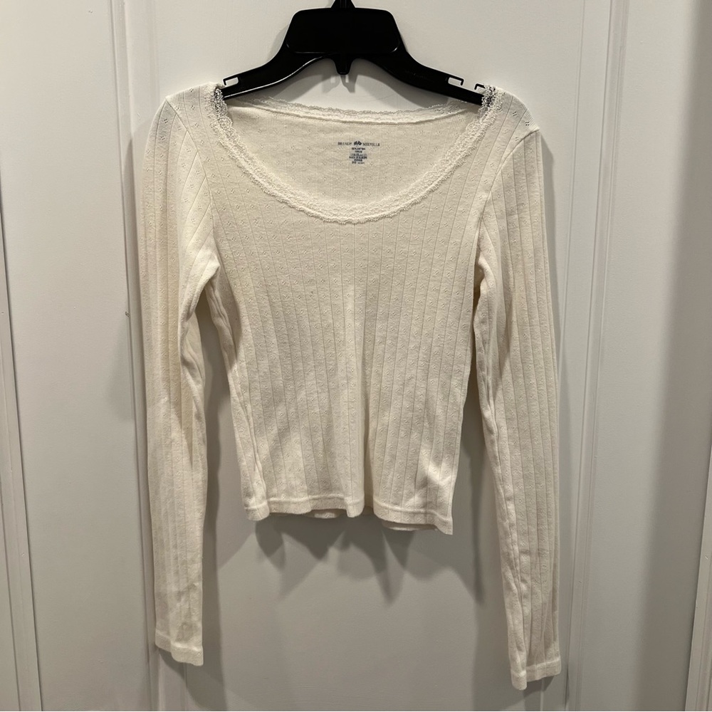 Brandy Melville John Galt White McKenna Lace Top